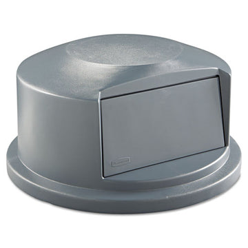 Rubbermaid® Commercial Round Brute Dome Top Receptacle, Push Door For 44 Gal Containers, 24.81w X 12.63h, Gray freeshipping - TVN Wholesale